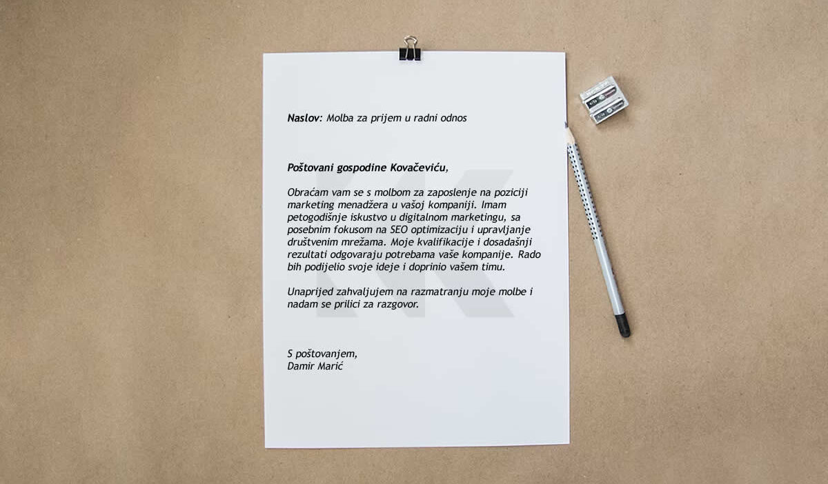 Pravilno napisana molba za posao