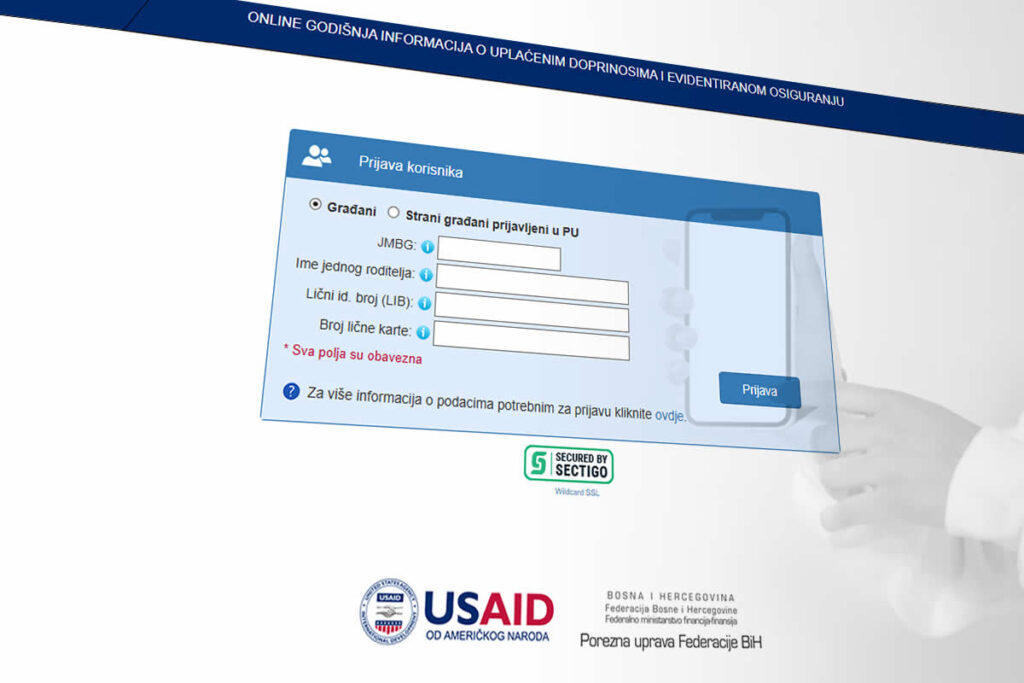 Online informacija o uplaćenim doprinosima (radni staž) u FBiH