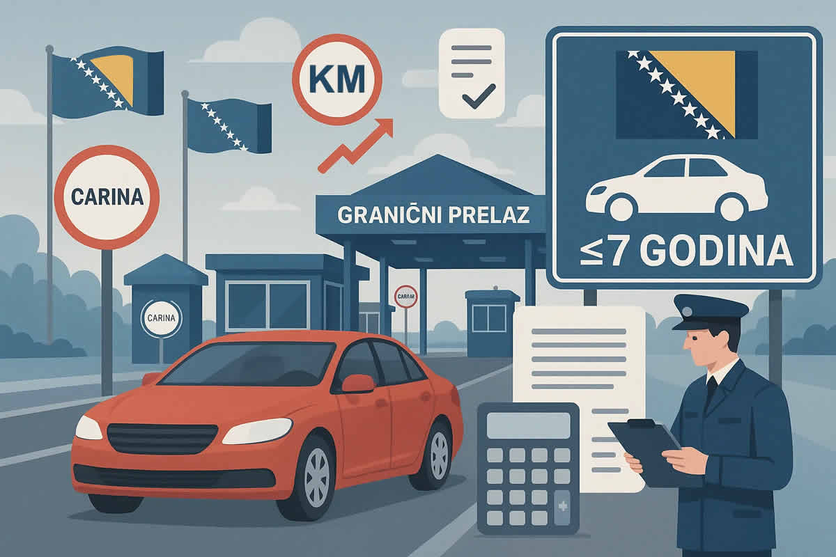 uvoz auta carina bih starost eur 1 obrazac njemačka pdv registracija