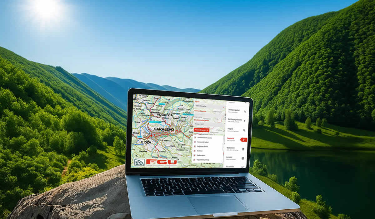 geoportal bih kako koristiti online mapa katastarske parcele ortofoto laptop pejsaž krajolik