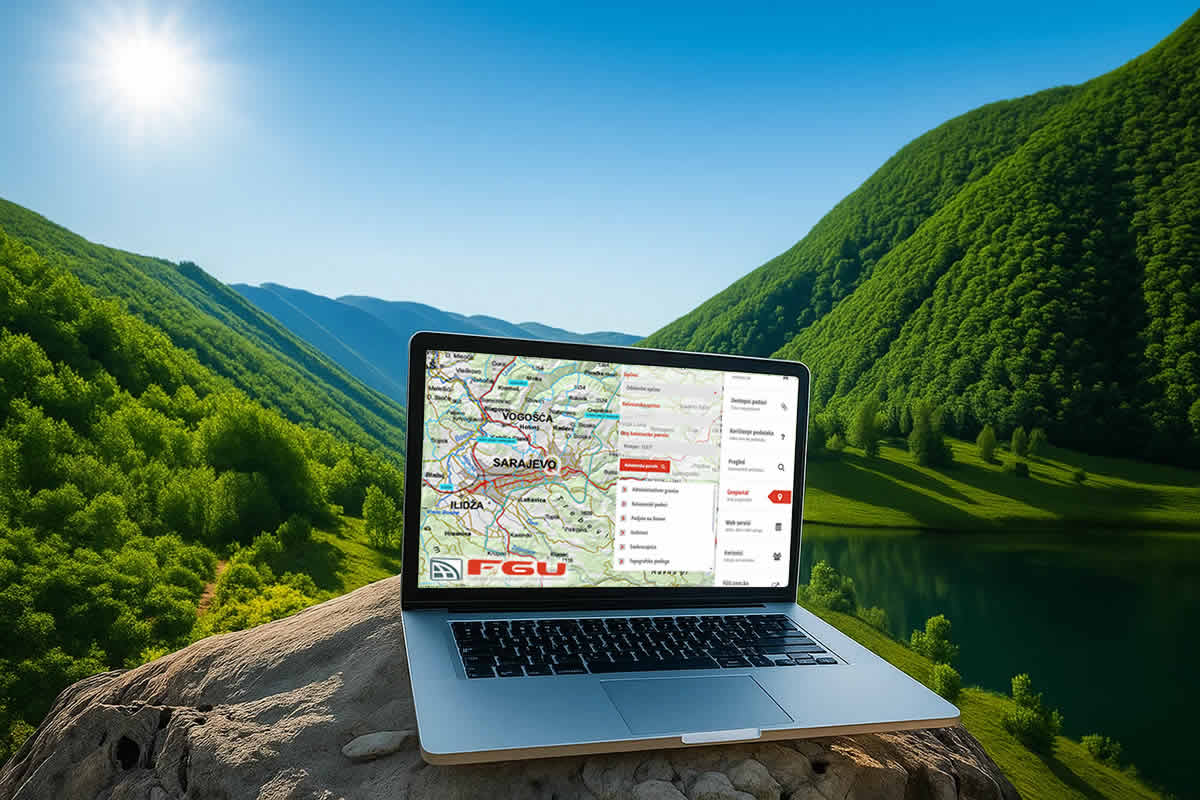 geoportal bih kako koristiti online mapa katastarske parcele ortofoto laptop pejsaž krajolik