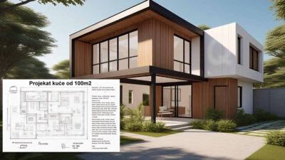 projekat kuće od 100 m2 besplatni planovi ideje dozvole građevinska cijena arhitekta