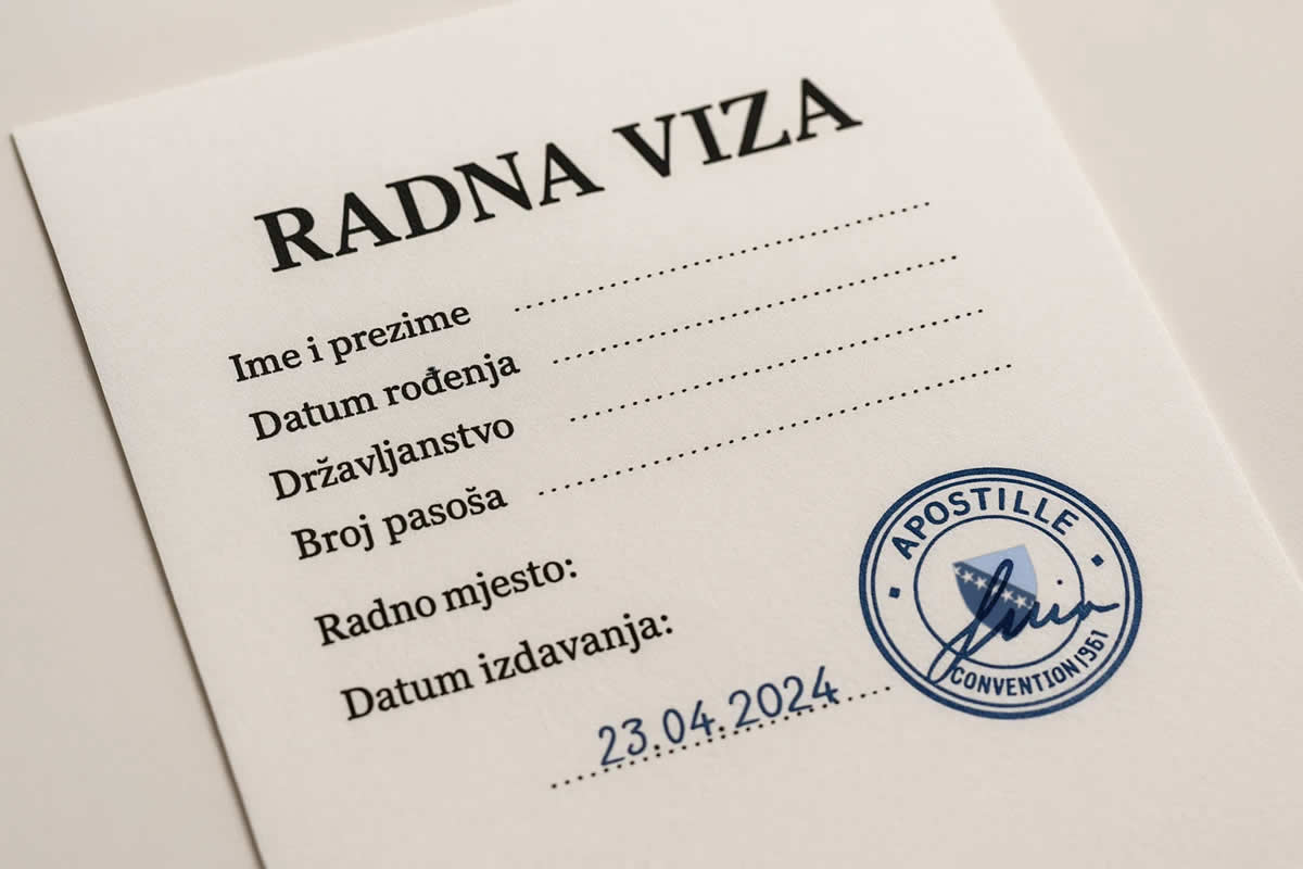 radna viza njemačka austrija slovenija dokumenti apostille pečat cijene nostrifikacija pasoš provjera