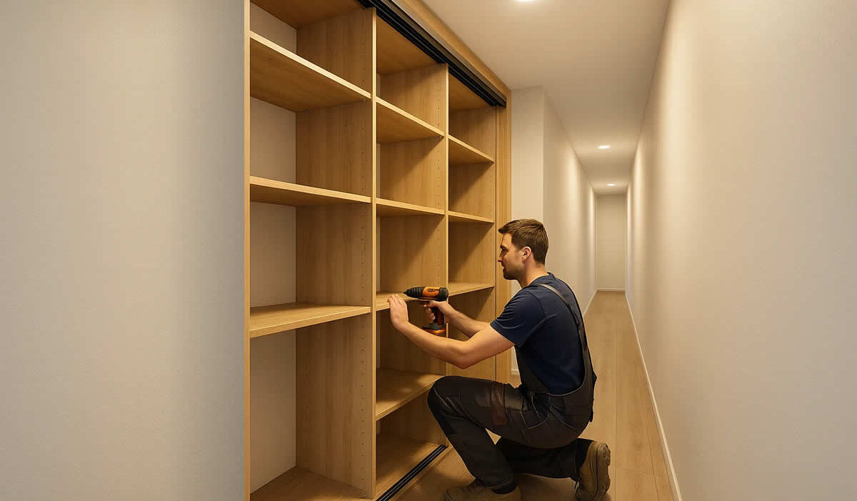 cijena ugradbenog ormara troškovi kvadrat montaža savjeti vodilice led iverica mdf majstor bušilica