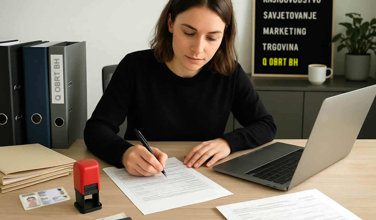 kako otvoriti obrt vodič freelancing fiskalizacija knjigovođa registracija troškovi žena kancelarija