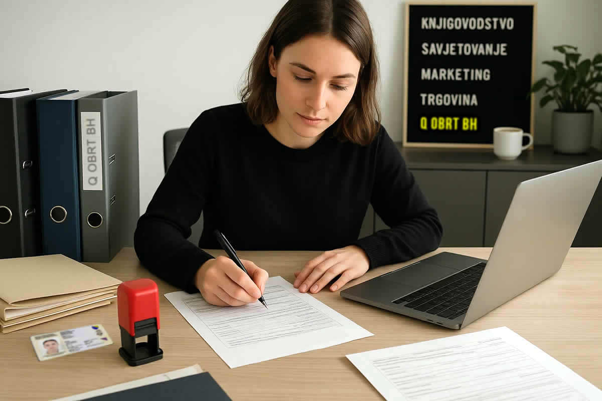 kako otvoriti obrt vodič freelancing fiskalizacija knjigovođa registracija troškovi žena kancelarija