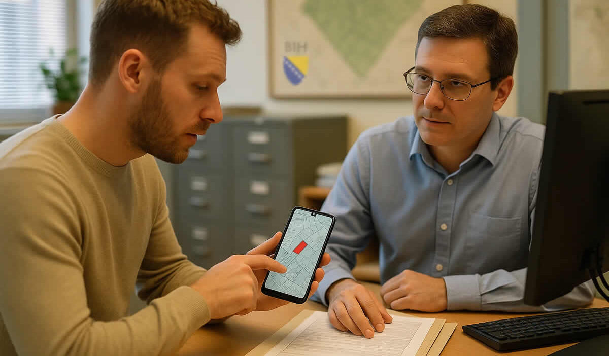 kako pronaći vlasnika zemljišta besplatan online vodič geometar geoportal gruntovnica katastar parcela zk izvadak pokazivati