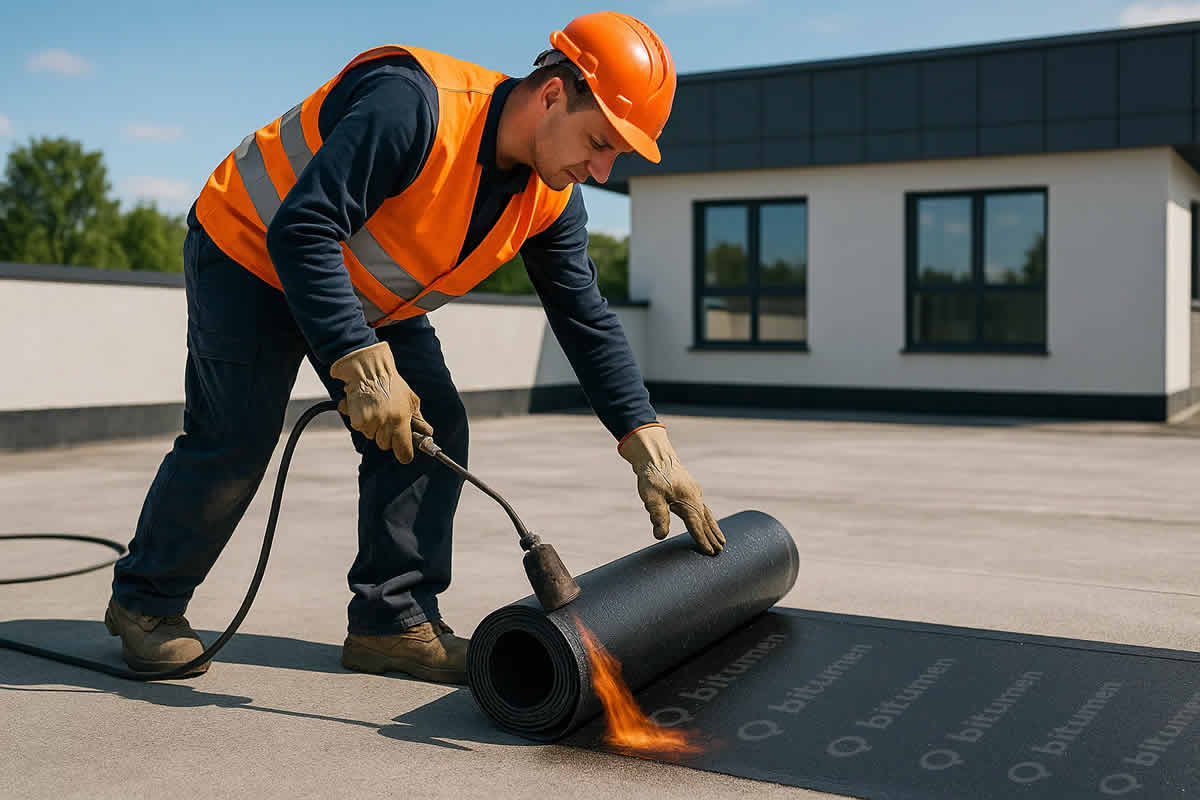 hidroizolacija ravnog krova terase cijena bitumen kvadrat tekuće membrane epdm pvc plamenik rolna radnik prokišnjavanje