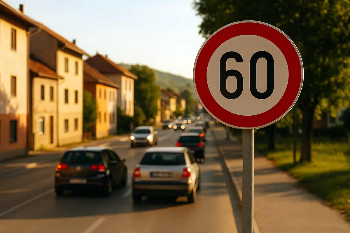 kazna za prekoračenje brzine tabela bodovi vozila automobili znak 60kmh iddeea kamera radar