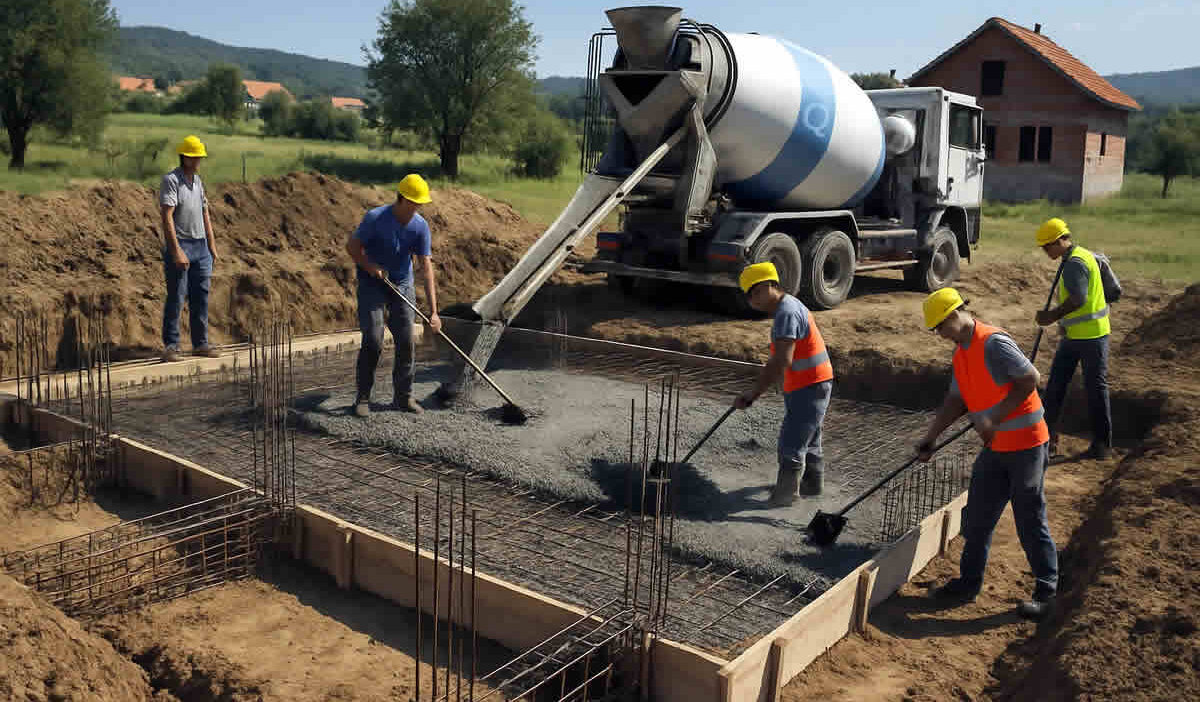 troškovi izrade temelja kuće cijene kvadrat ključni savjeti mješalica radnici beton armatura nalijevanje