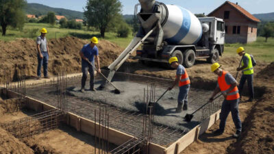 troškovi izrade temelja kuće cijene kvadrat ključni savjeti mješalica radnici beton armatura nalijevanje