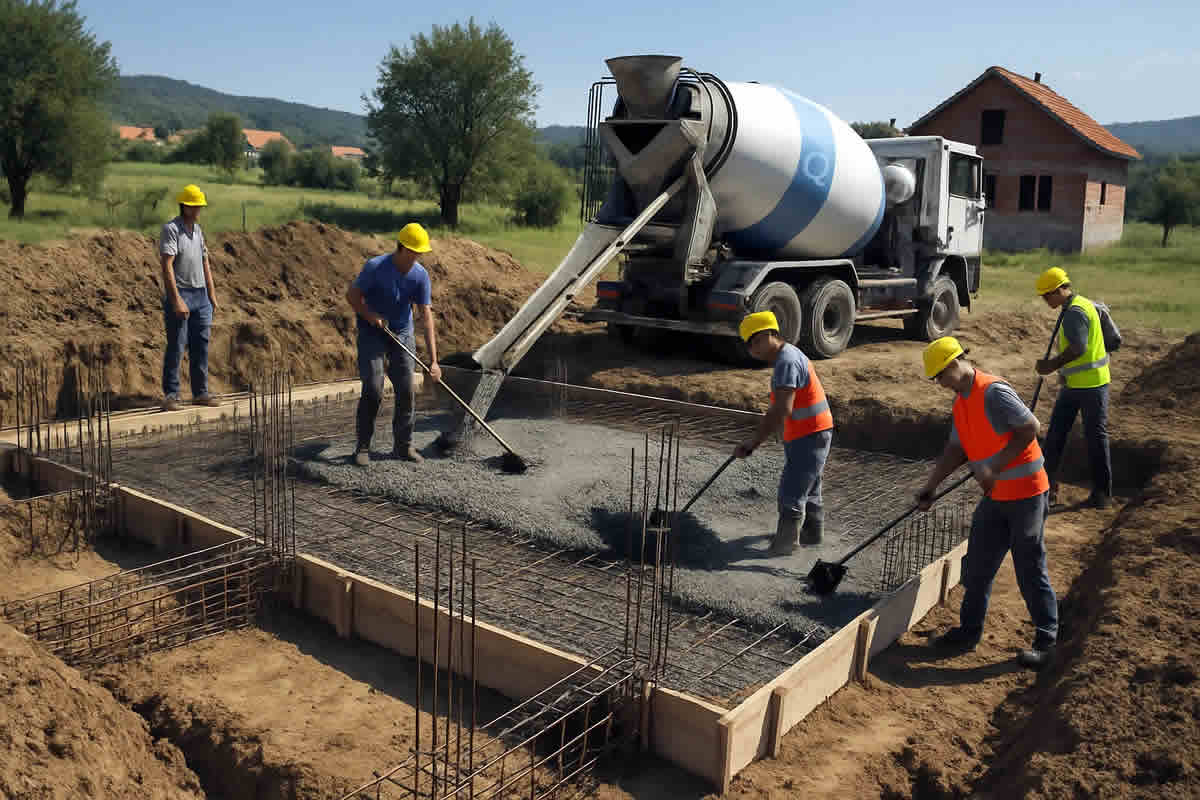 troškovi izrade temelja kuće cijene kvadrat ključni savjeti mješalica radnici beton armatura nalijevanje