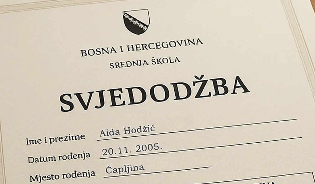 gdje izvaditi svjedodžba uputstva troškovi dokumenti duplikat kopija lična karta svjedočanstvo školovanje diploma