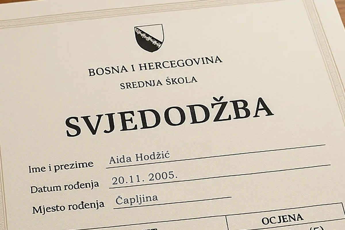 gdje izvaditi svjedodžba uputstva troškovi dokumenti duplikat kopija lična karta svjedočanstvo školovanje diploma