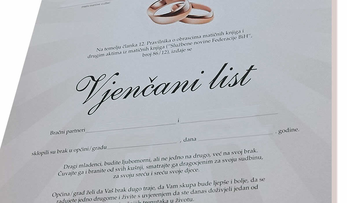 gdje izvaditi vjenčani list vodič online cijena rok matičar apostile ovjera prevod punomoć taksa zahtjev