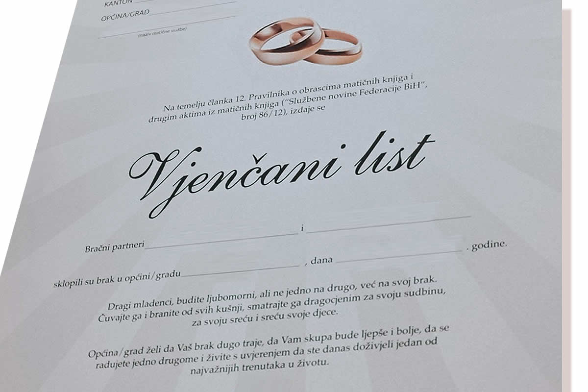 gdje izvaditi vjenčani list vodič online cijena rok matičar apostile ovjera prevod punomoć taksa zahtjev