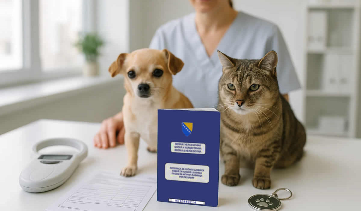 pasoš za kućne ljubimce vodič putovanje bih hr srb certifikat vakcine veterinar mikročip granica titar test pas mačka