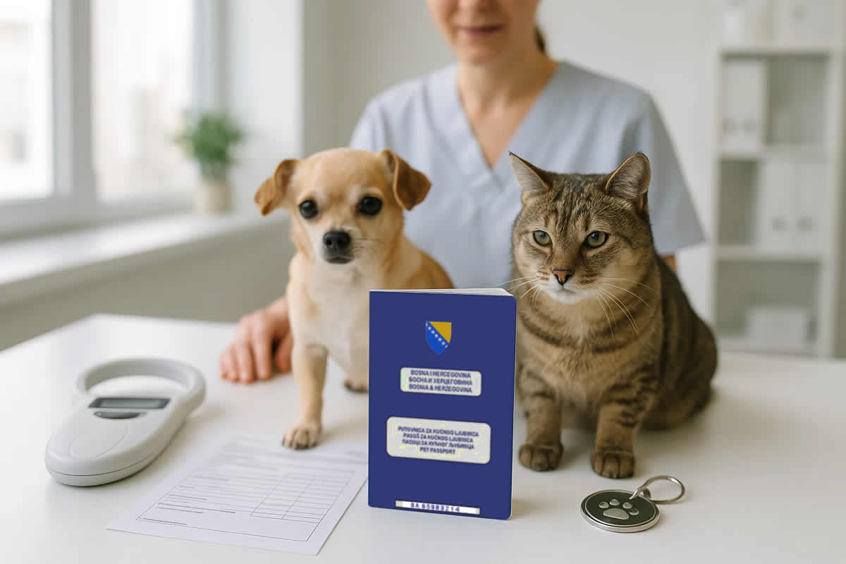 pasoš za kućne ljubimce vodič putovanje bih hr srb certifikat vakcine veterinar mikročip granica titar test pas mačka