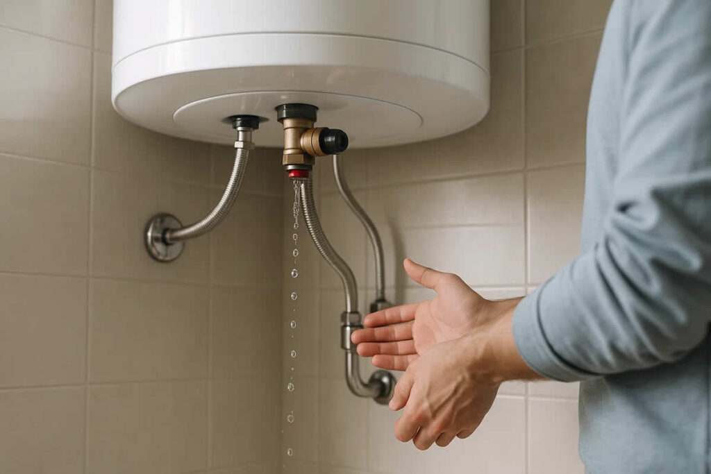 bojler curi uzrok curenje voda zaustaviti cijevi crijevo kamenac servisiranje popravak struja sigurnosni ventil termometar brtva