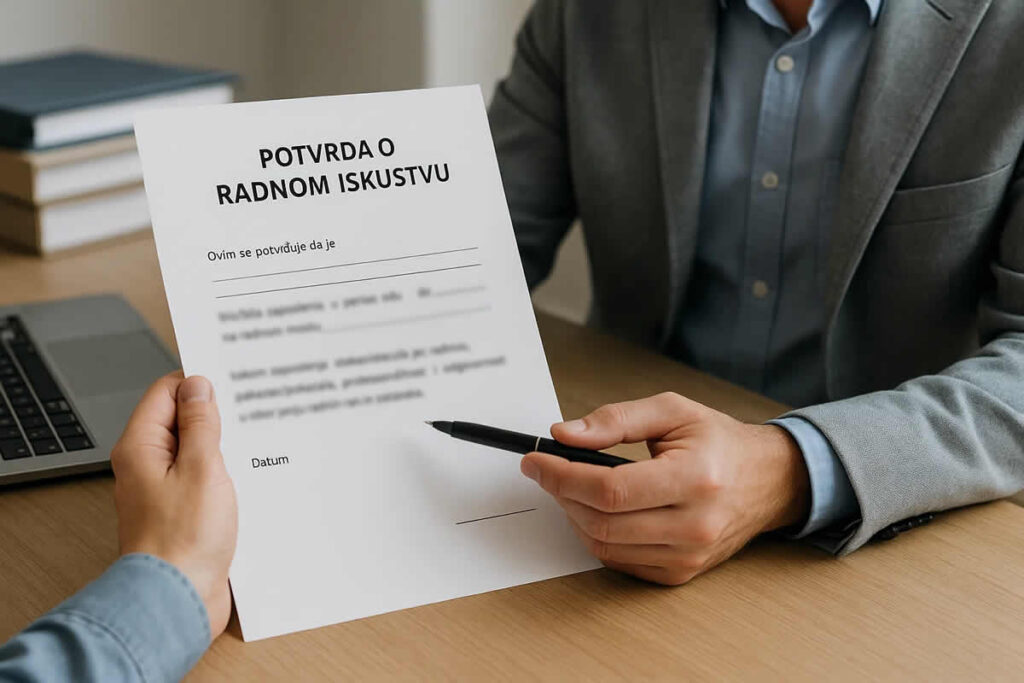 potvrda o radnom iskustvu izdaje obrazac sadržavati konkursi pdf word poslodavac inostranstvo natječaji preporuka potpis pečat