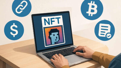 šta je nft značenje primjeri funkcionisanje digitalna umjetnost kripto blockchain ethereum token vrijednost laptop