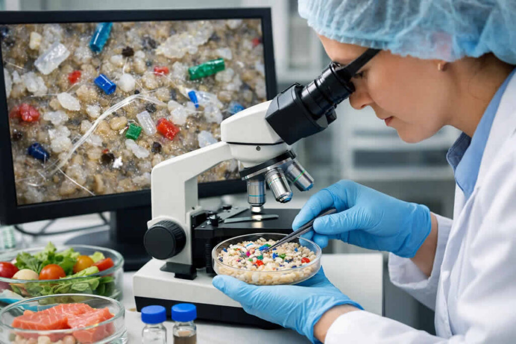 mikroplastika u hrani skriveni rizik zdravlje kako izbjeći istraživanje laboratorija mikroskop žena